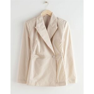 & Other Stories long sleeve wrap top in cream Sz 4 NWT